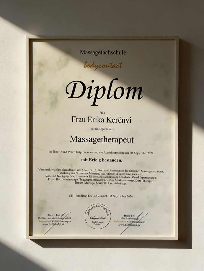 Qualifikationen und Massage Ausbildung